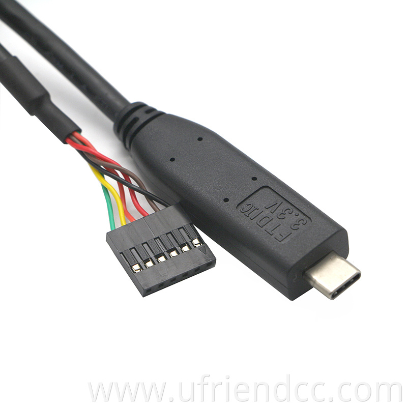 Custom chip PL232RL RS232 USB Type C to Dupont FTDI Cable for Laptop Connection